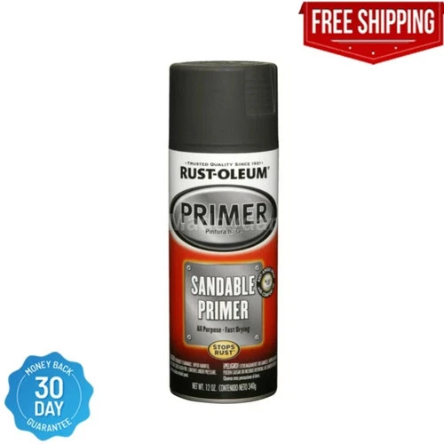 Rust-Oleum 249418 Automotive Sandable Primer Spray Paint 12 oz Black Home Garden