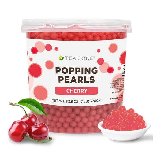 Tea Zone Cherry Popping Pearls/ Bursting/ Popping Boba(B2059, 7 lbs)for Boba Tea